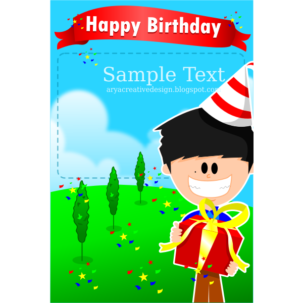 SVG Party boy birthday card template vector illustration