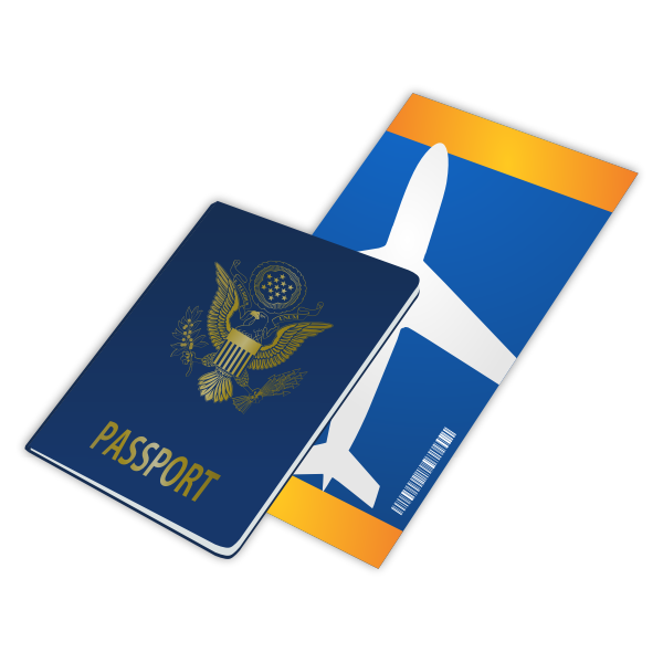 SVG passport and ticket vector