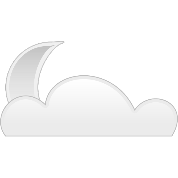 SVG Pastel colored cloud with moon sign vector drawing
