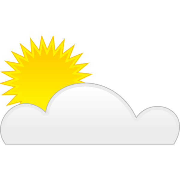 SVG Pastel colored symbol for partly cloudy sky vector illustration