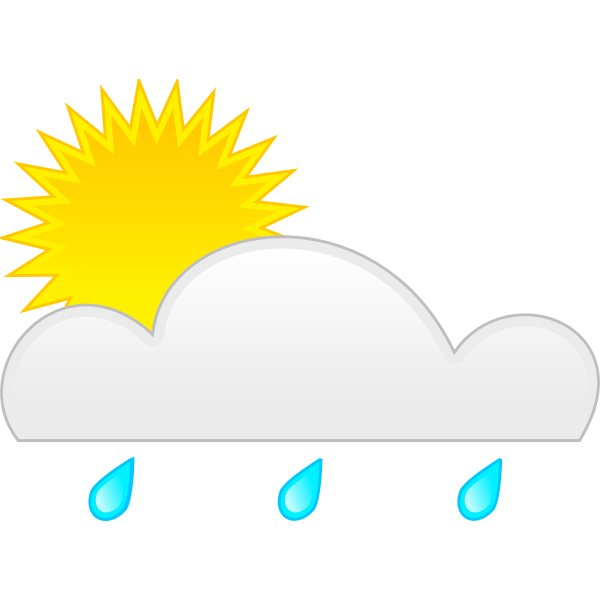 SVG Pastel colored symbol for sunny with rain vector image