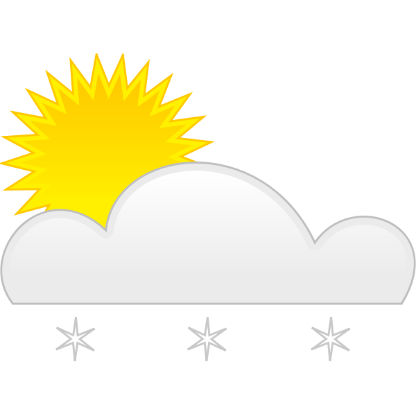 SVG Pastel colored symbol for sunny with snow vector illustration