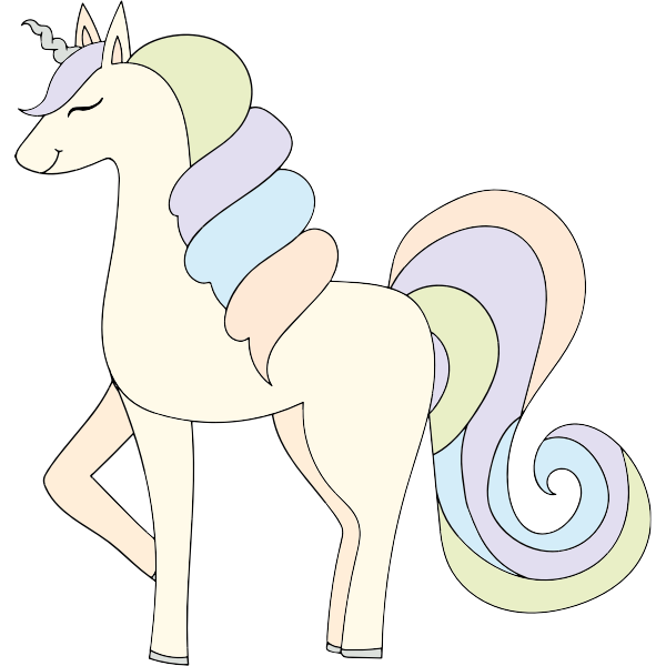 SVG Pastel unicorn vector image
