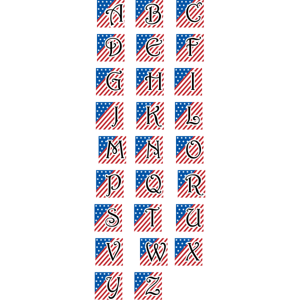 SVG Patriotic alphabet vector image