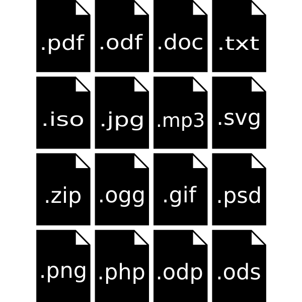 SVG PC file type icons vector image