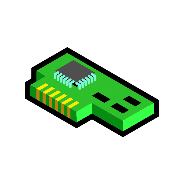 SVG PC network card icon vector clip art