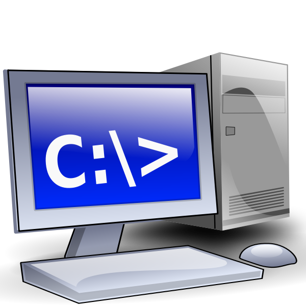 SVG PC with C hard drive icon verctor drawing vector