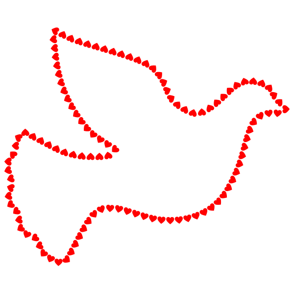 SVG Peace dove and hearts