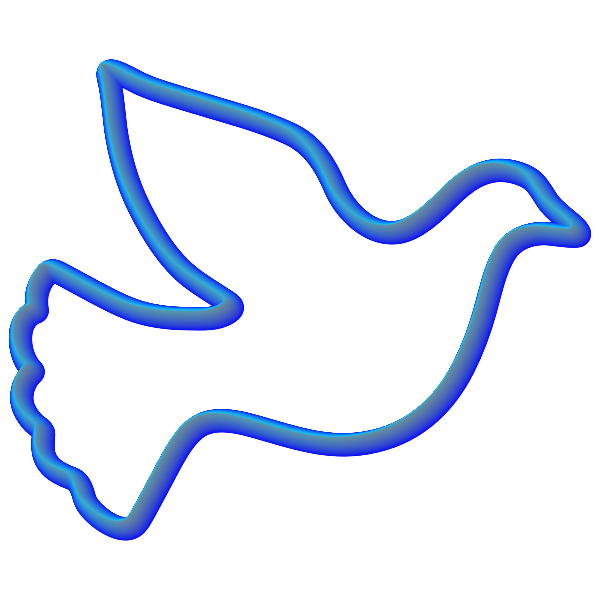 SVG Peace Dove Outline 3D