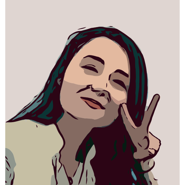 SVG Peace Fingers girl