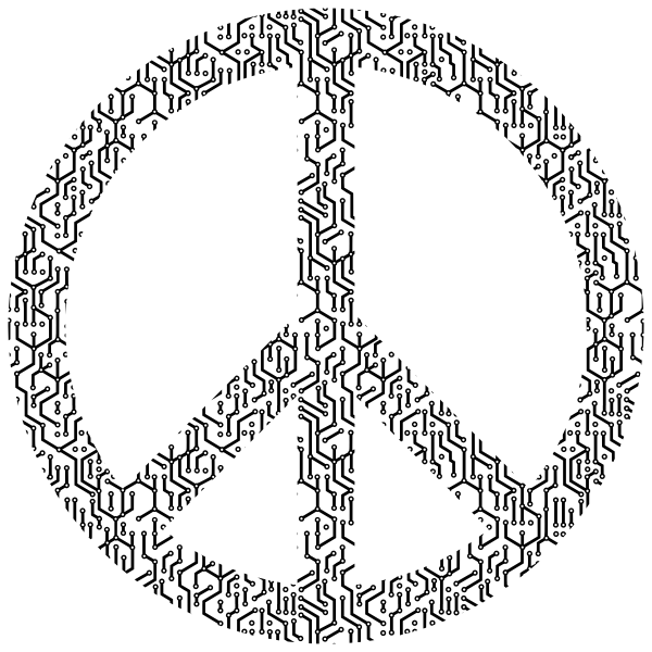 SVG Peace made of circuits