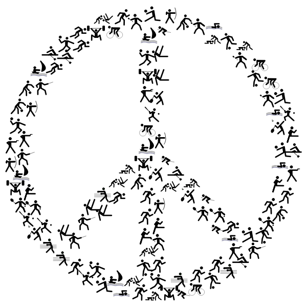 SVG Peace sign made of different sports