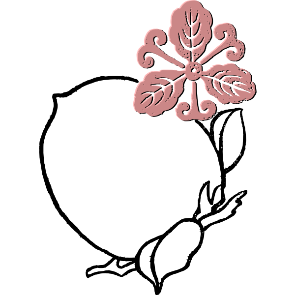 SVG Peach flower frame