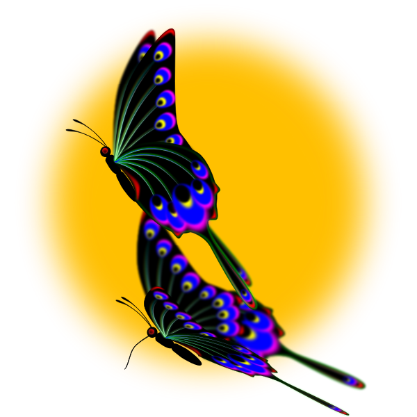 SVG Peacock butterflies