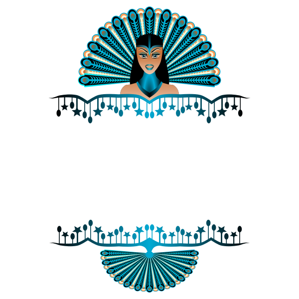 SVG Peacock Girl Border Vector
