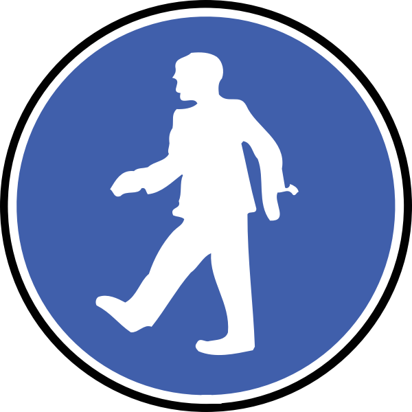 SVG Pedestrian blue symbol