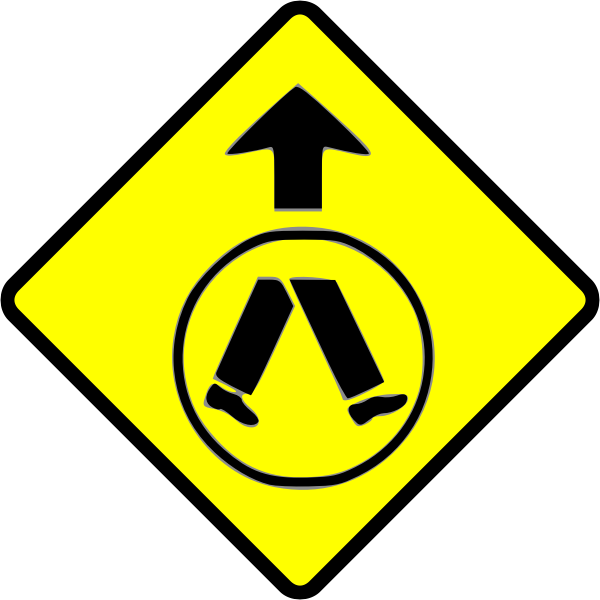 SVG Pedestrian crossing caution sign vector image
