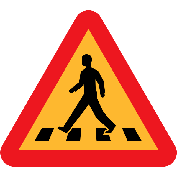 SVG Pedestrian crossing vector sign