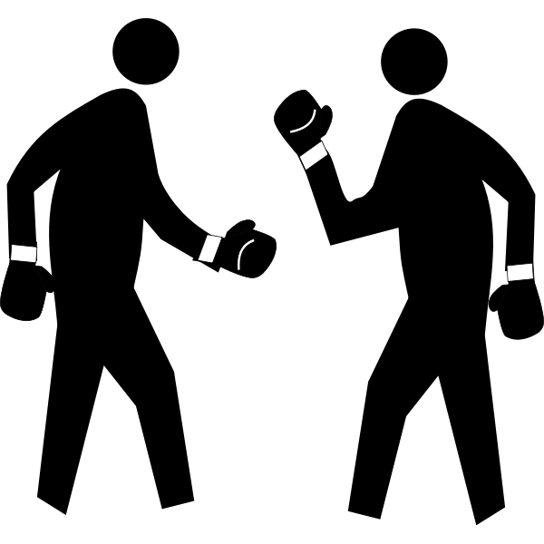 SVG Pedestrian figures with boxing gloves graphics