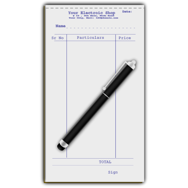 SVG Pen with receipt vector illustration