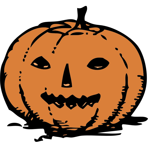 SVG Pencil drawn Halloween pumpkin vector image