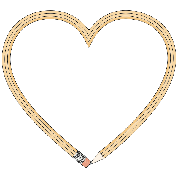 SVG Pencil heart frame