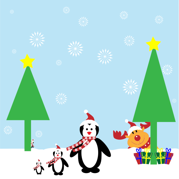 SVG Penguin Christmas card