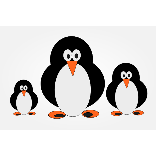 SVG Penguin family clip art in color