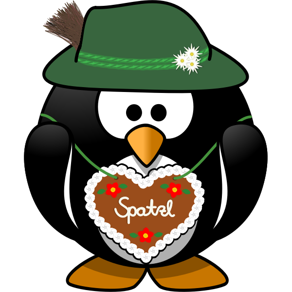 SVG Penguin from the Alps vector clip art