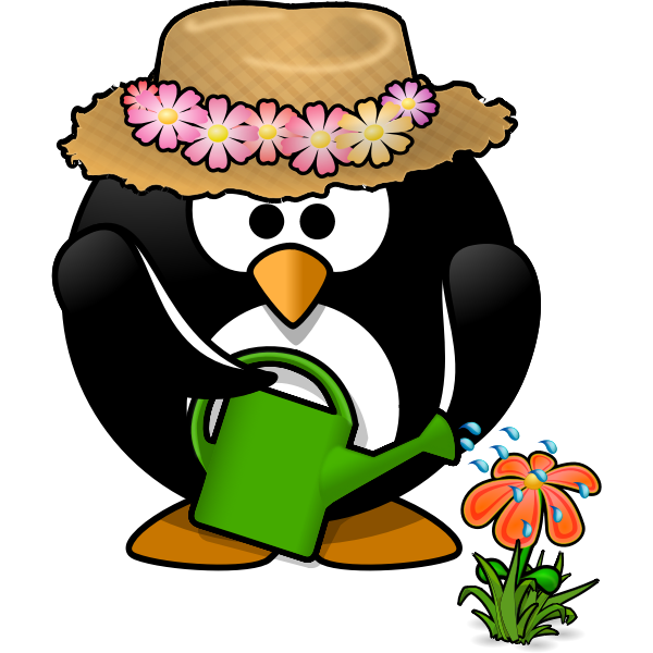 SVG Penguin gardener