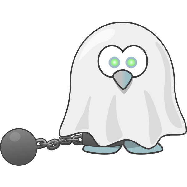 SVG Penguin ghost vector drawing