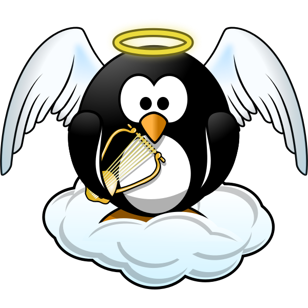 SVG Penguin in Heaven vector illustration