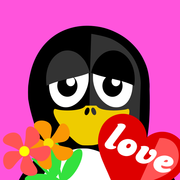 SVG Penguin in love