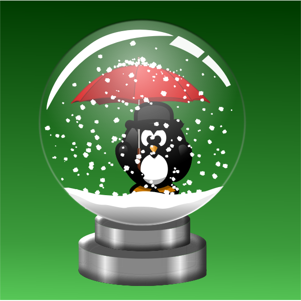 SVG Penguin in snow globe vector illustration