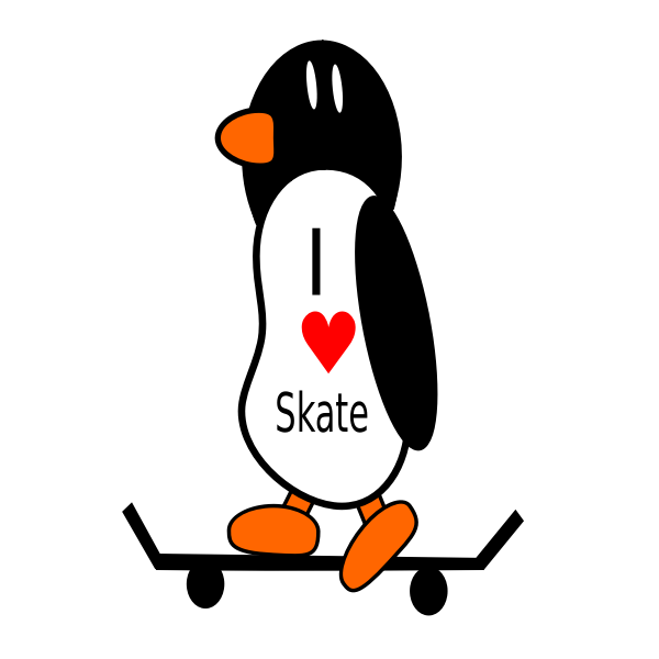 SVG Penguin on a skate