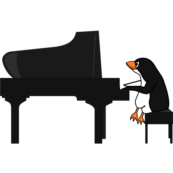 SVG Penguin playing piano