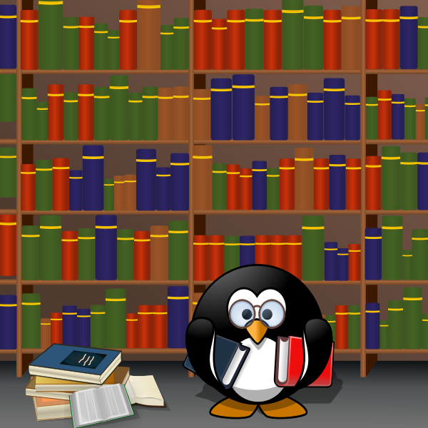 SVG Penguin reading