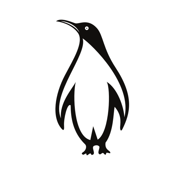 SVG Penguin silhouette monochrome art