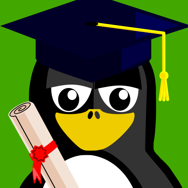 SVG Penguin with graduation cap