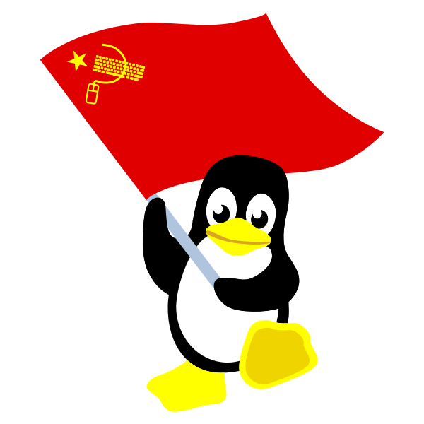 SVG Penguin with red flag