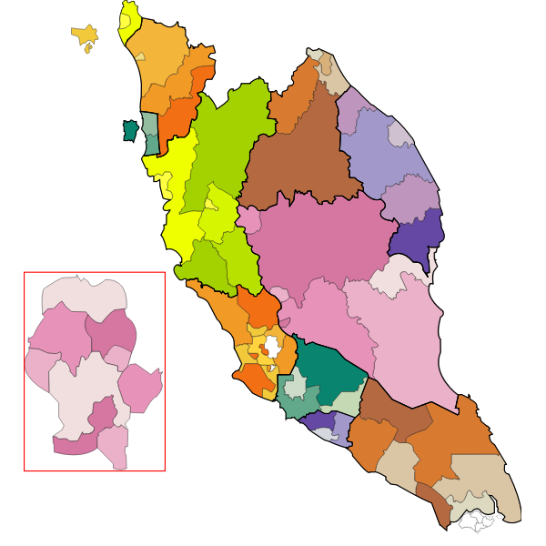 SVG peninsular malaysia map coloured