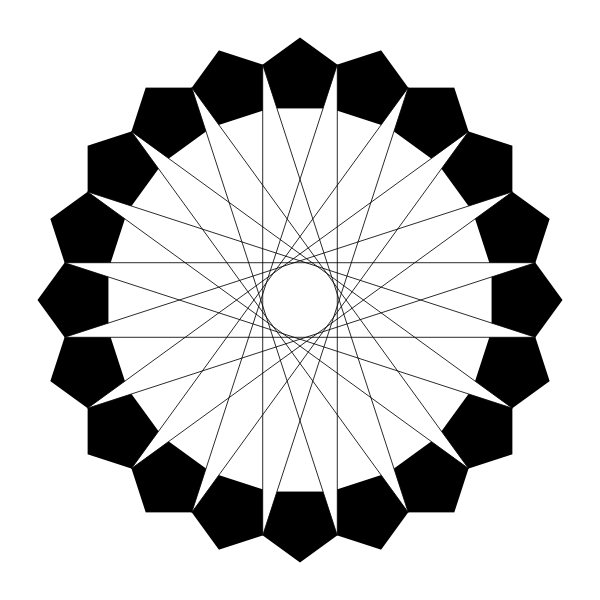 SVG pentagons and the icosagon