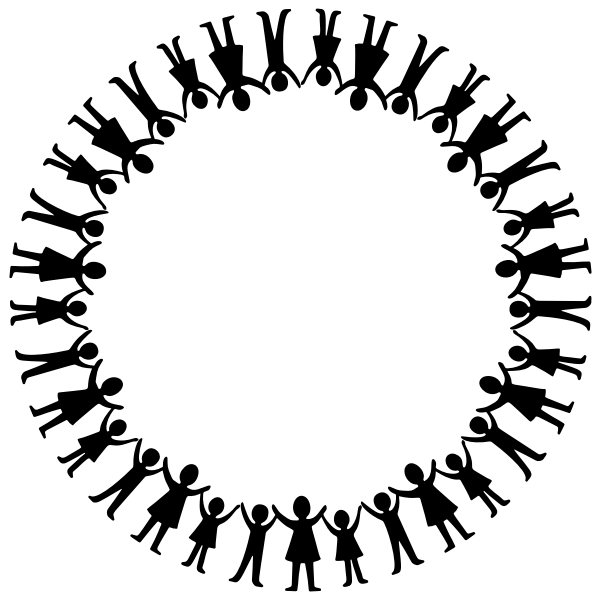 SVG People circle silhouette