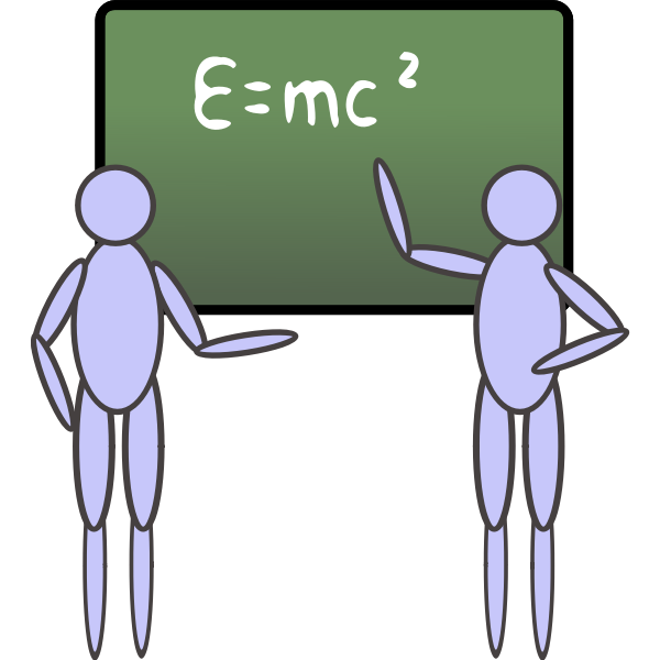 SVG people near a blackboard