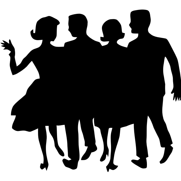 SVG People silhouette vector drawing