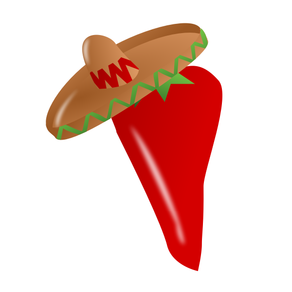 SVG Pepper with sombrero vector image