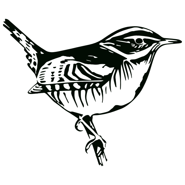 SVG Perched Bird Silhouette