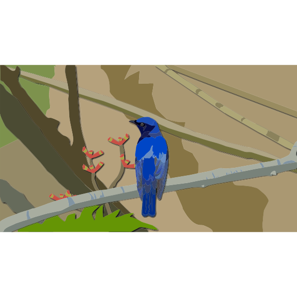 SVG Perched Blue Bird