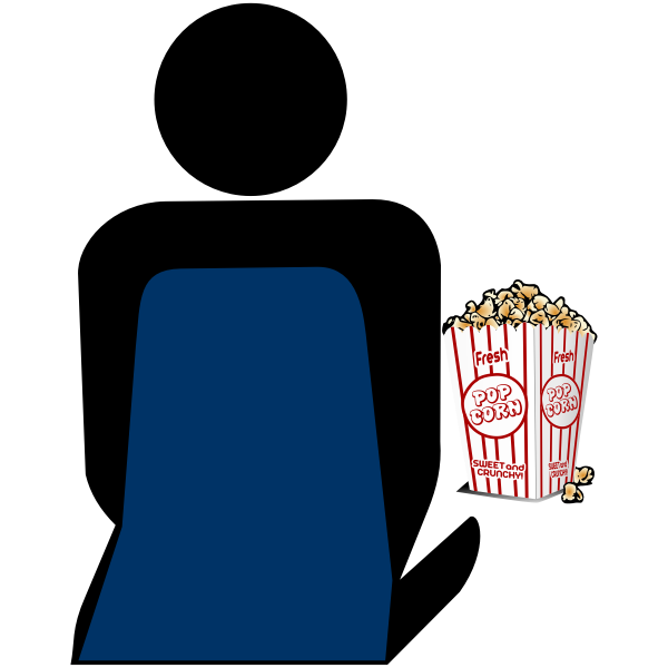 SVG Person with popcorn at the cinema vector symbol