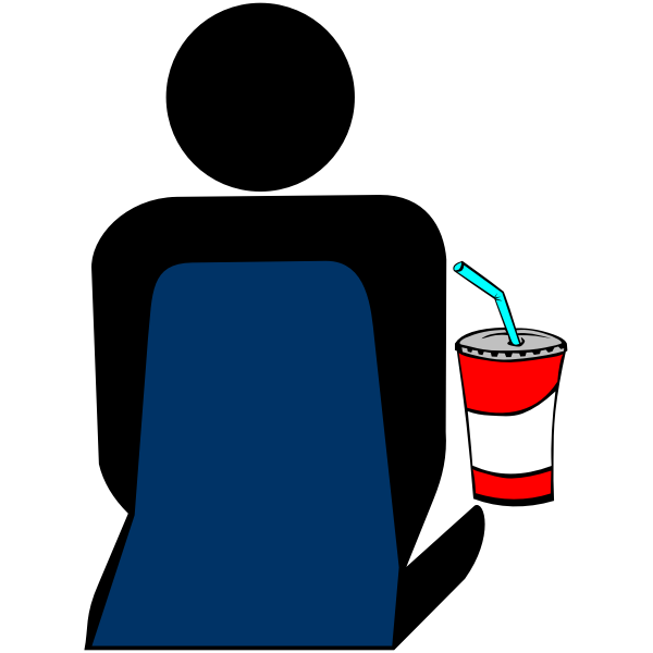 SVG Person with soft drink at the cinema vector icon